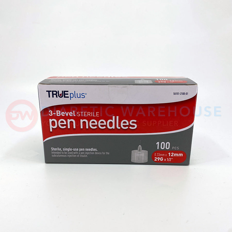 TRUEplus Pen Needles - 29G 12mm 100/bx