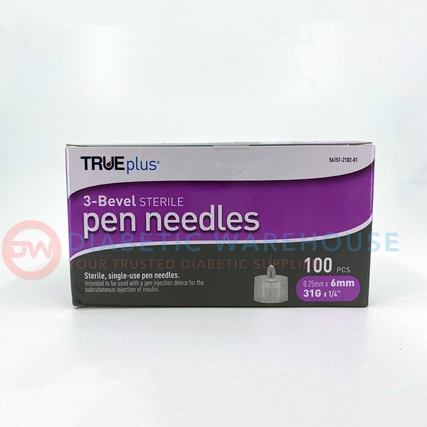 TRUEplus Pen Needles - 31G 6mm 100/bx