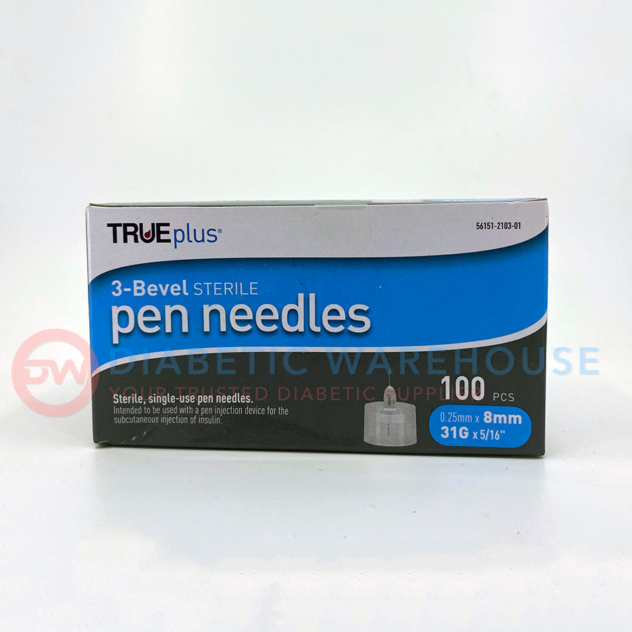 TRUEplus Pen Needles - 31G 8mm 100/bx
